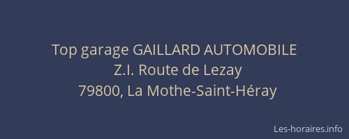 Top garage GAILLARD AUTOMOBILE