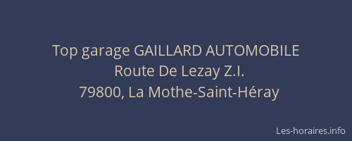 Top garage GAILLARD AUTOMOBILE