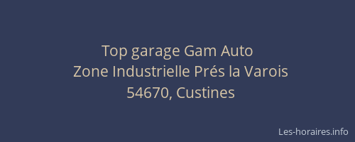 Top garage Gam Auto