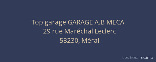Top garage GARAGE A.B MECA