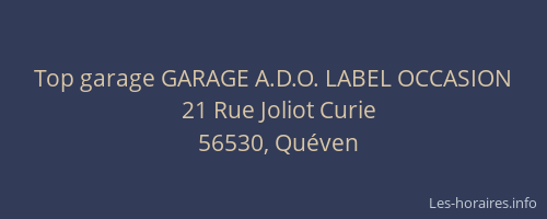 Top garage GARAGE A.D.O. LABEL OCCASION