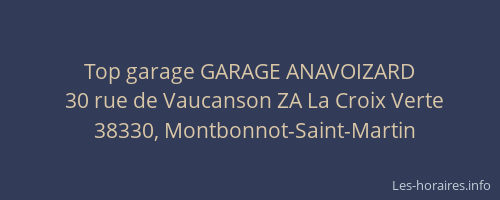 Top garage GARAGE ANAVOIZARD
