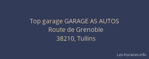 Top garage GARAGE AS AUTOS