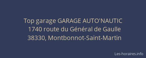 Top garage GARAGE AUTO'NAUTIC