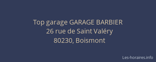 Top garage GARAGE BARBIER
