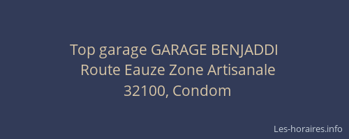 Top garage GARAGE BENJADDI