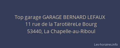 Top garage GARAGE BERNARD LEFAUX