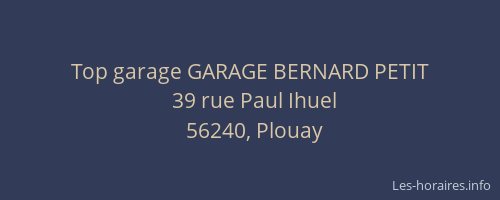 Top garage GARAGE BERNARD PETIT