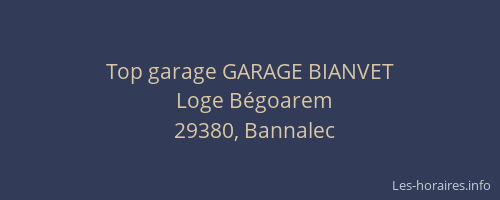 Top garage GARAGE BIANVET