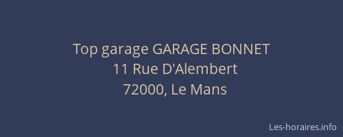 Top garage GARAGE BONNET