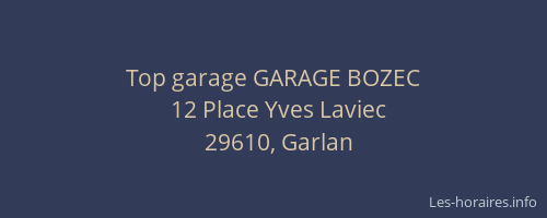 Top garage GARAGE BOZEC