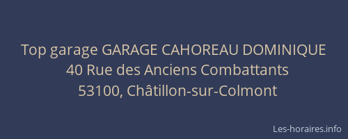 Top garage GARAGE CAHOREAU DOMINIQUE