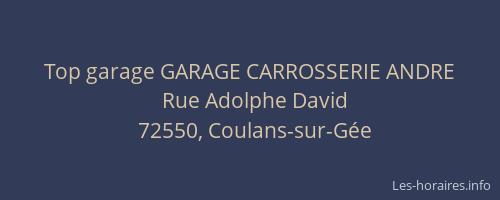 Top garage GARAGE CARROSSERIE ANDRE
