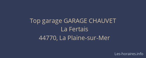 Top garage GARAGE CHAUVET