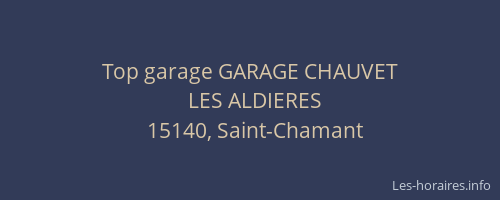 Top garage GARAGE CHAUVET