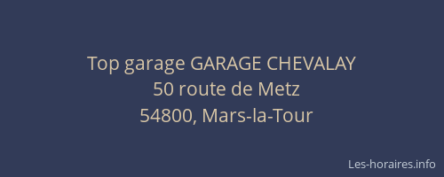 Top garage GARAGE CHEVALAY