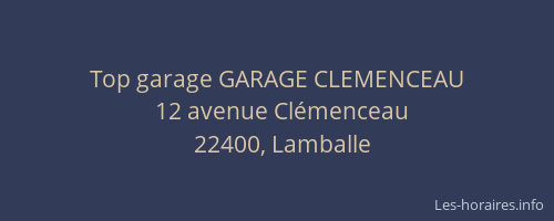 Top garage GARAGE CLEMENCEAU