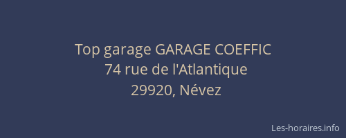Top garage GARAGE COEFFIC