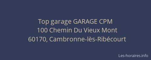 Top garage GARAGE CPM