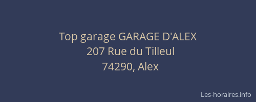 Top garage GARAGE D'ALEX