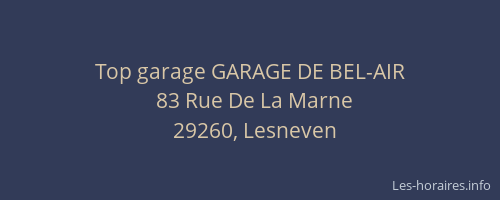Top garage GARAGE DE BEL-AIR