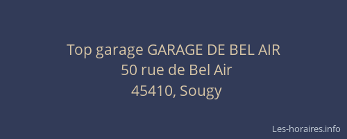 Top garage GARAGE DE BEL AIR