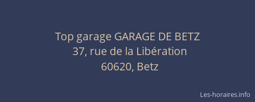 Top garage GARAGE DE BETZ