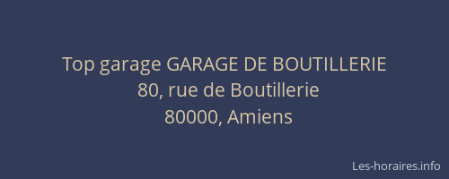 Top garage GARAGE DE BOUTILLERIE
