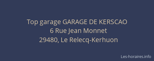 Top garage GARAGE DE KERSCAO