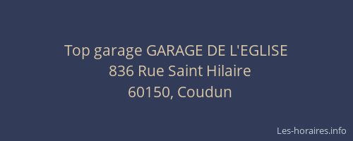 Top garage GARAGE DE L'EGLISE