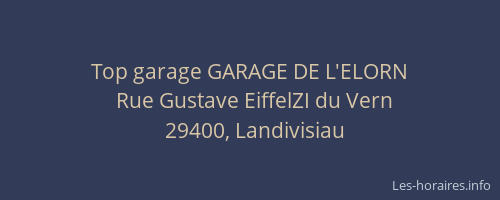 Top garage GARAGE DE L'ELORN