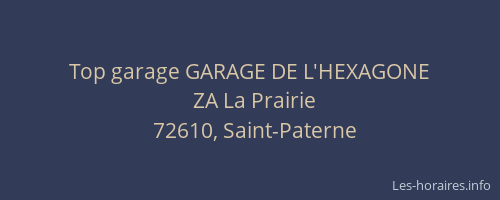 Top garage GARAGE DE L'HEXAGONE