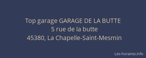 Top garage GARAGE DE LA BUTTE
