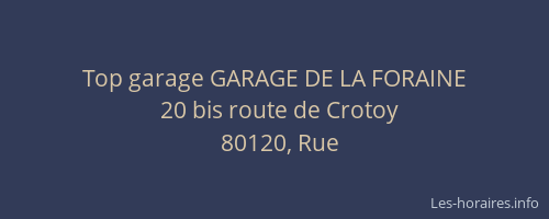 Top garage GARAGE DE LA FORAINE