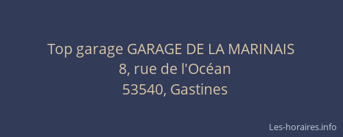 Top garage GARAGE DE LA MARINAIS