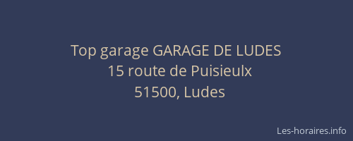 Top garage GARAGE DE LUDES