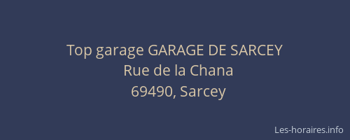 Top garage GARAGE DE SARCEY
