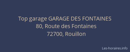 Top garage GARAGE DES FONTAINES