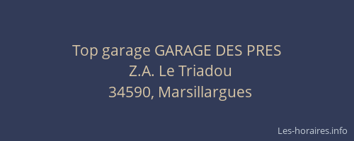 Top garage GARAGE DES PRES