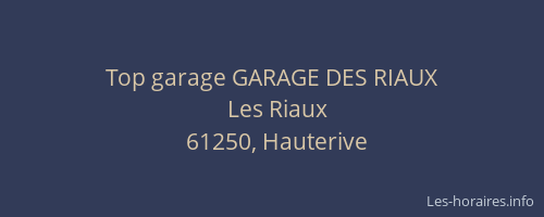 Top garage GARAGE DES RIAUX