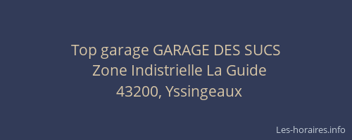 Top garage GARAGE DES SUCS