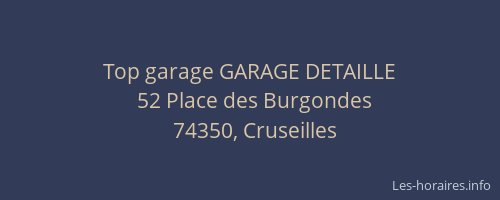 Top garage GARAGE DETAILLE