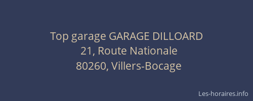 Top garage GARAGE DILLOARD