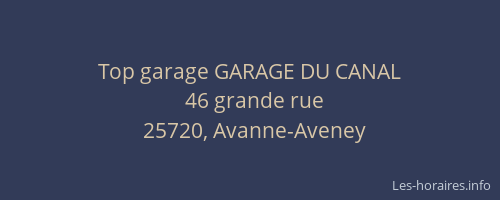 Top garage GARAGE DU CANAL