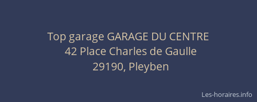 Top garage GARAGE DU CENTRE