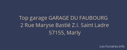 Top garage GARAGE DU FAUBOURG