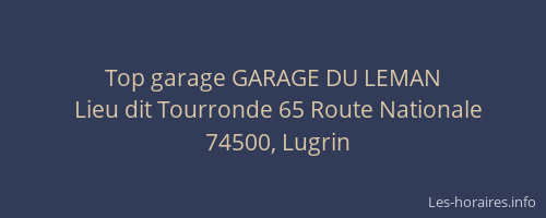 Top garage GARAGE DU LEMAN