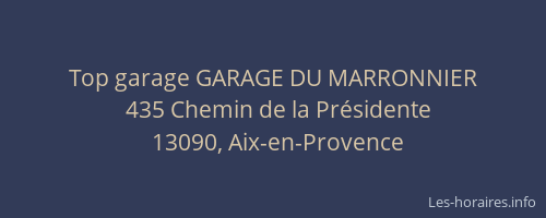 Top garage GARAGE DU MARRONNIER