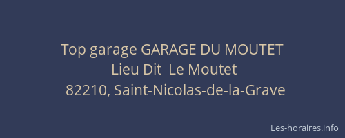 Top garage GARAGE DU MOUTET
