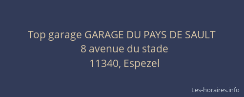 Top garage GARAGE DU PAYS DE SAULT